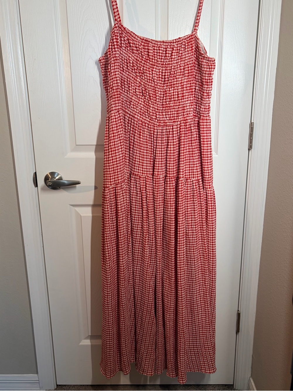 Eloquii Red and White Gingham Maxi Dress - Picture 4 of 12
